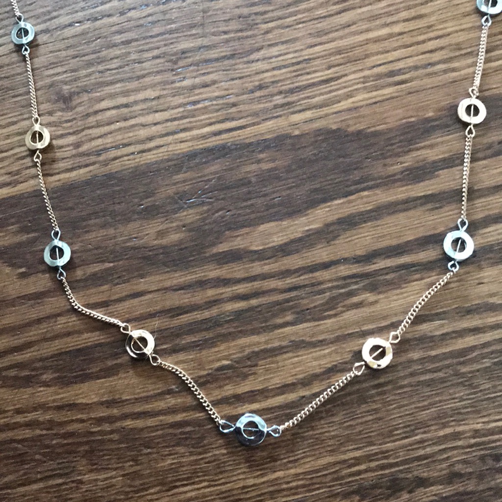 Silver And Gold Necklace 13$